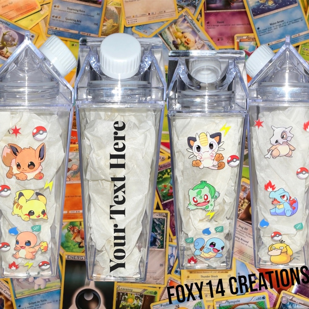 Personalized Pokémon Characters Milk Carton Bottle